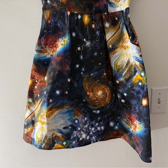 ModCloth Nebula Outer Space Galaxy Science Sleeveless Mini Dress Size Small - Picture 3 of 16